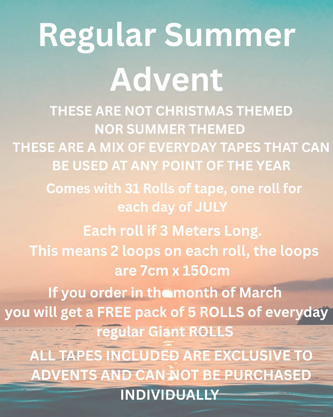 Regular 31 day Summer 2026 Advent