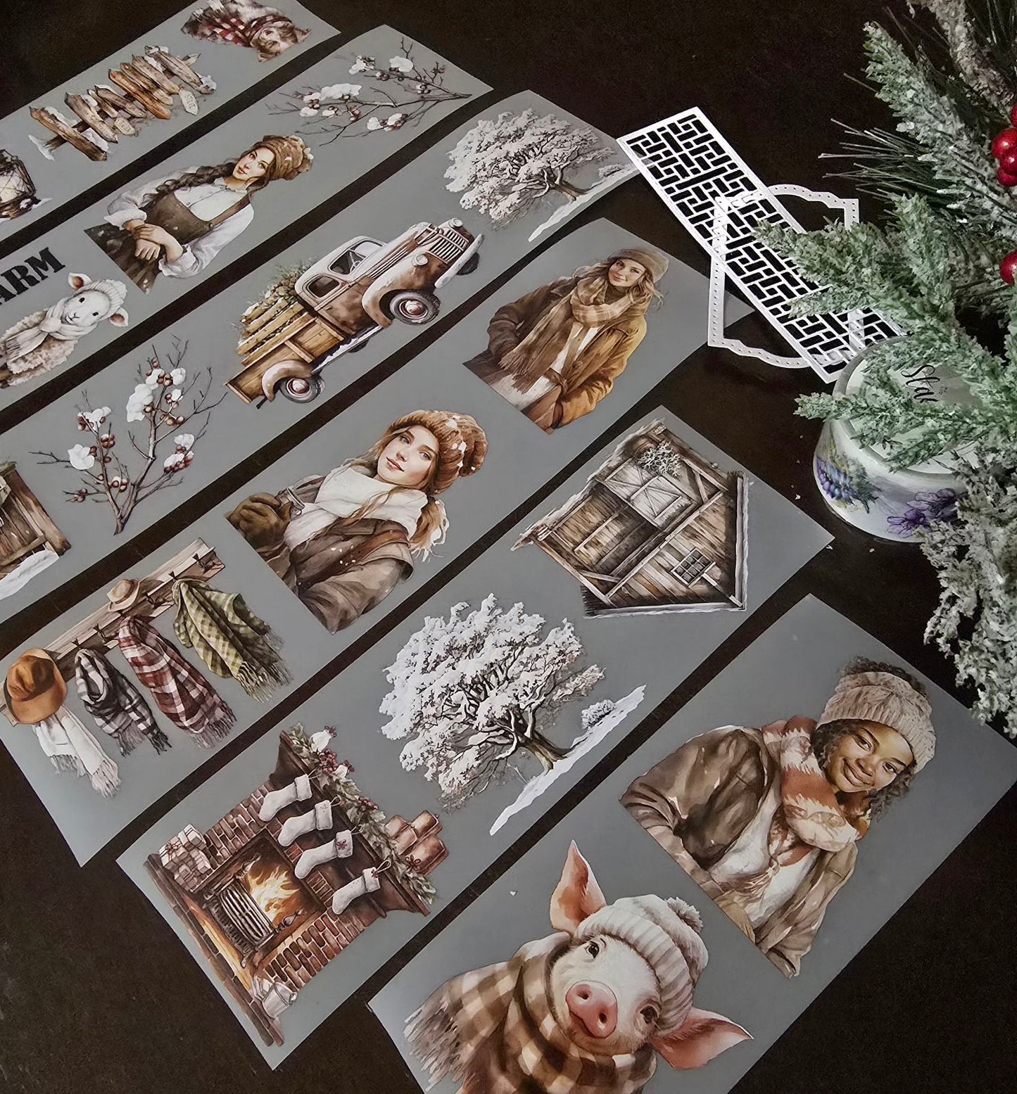 Winter Farm PET Tape - 150cm by 7cm - Christmas Launch