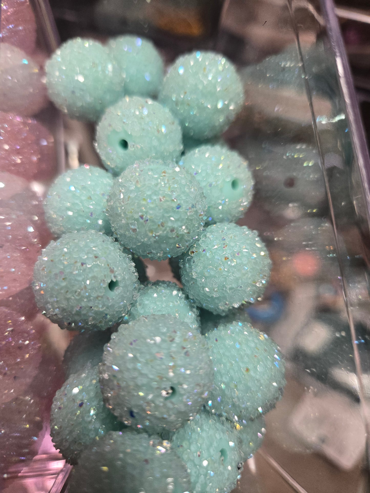 PASTEL TEAL 20MM SUGAR BEAD