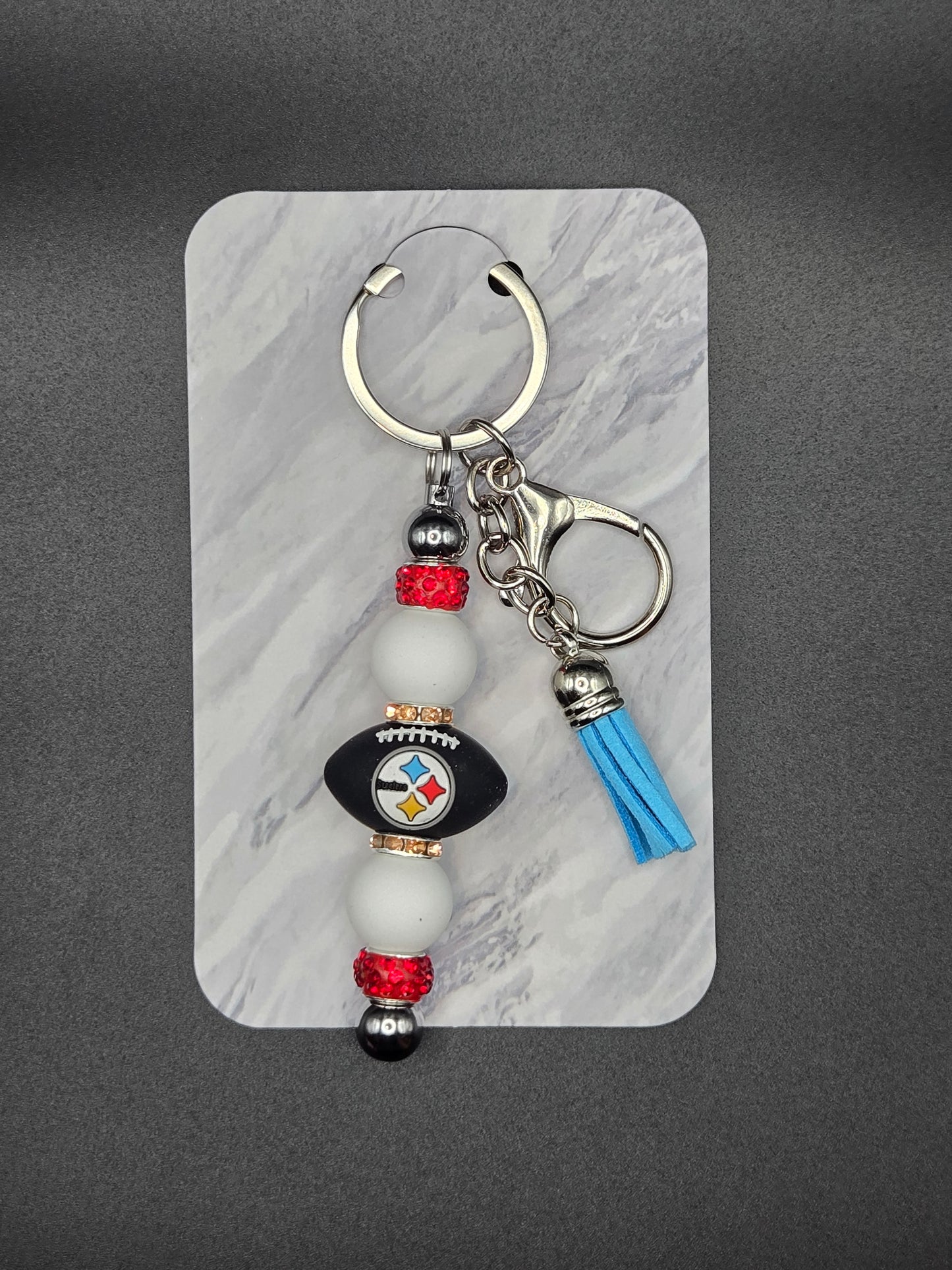 Steelers football keychain