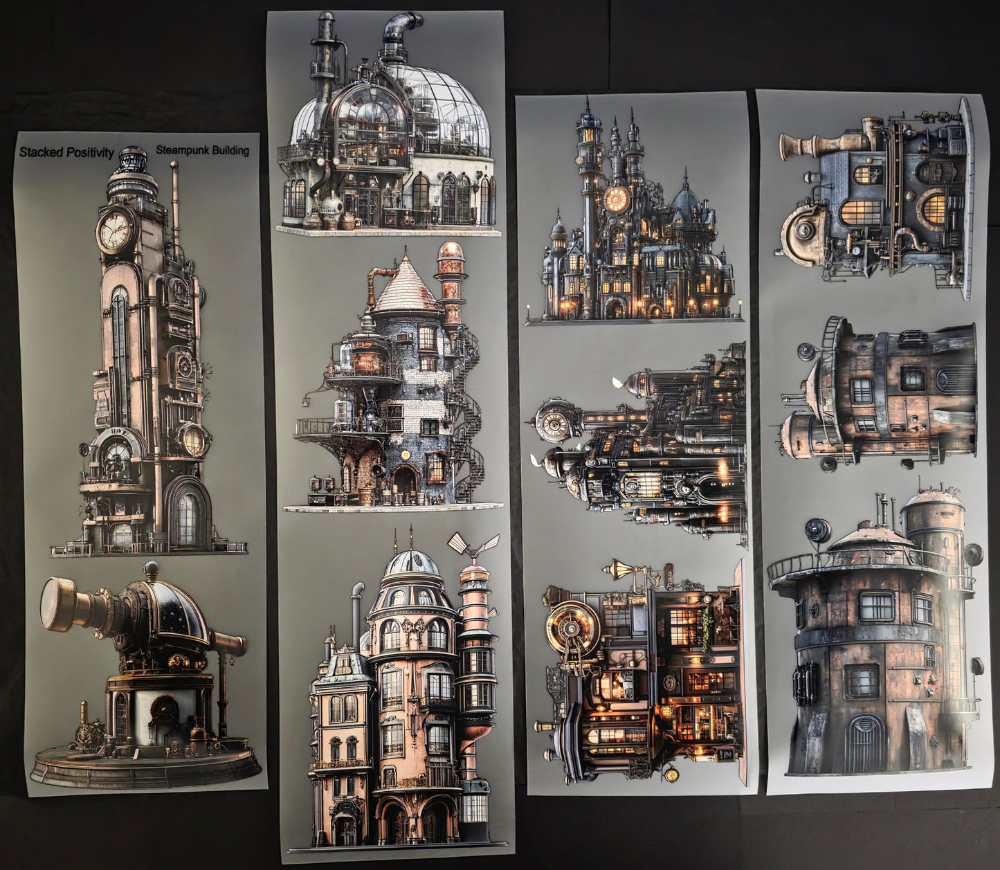 Giant Steampunk Buildings 12cm