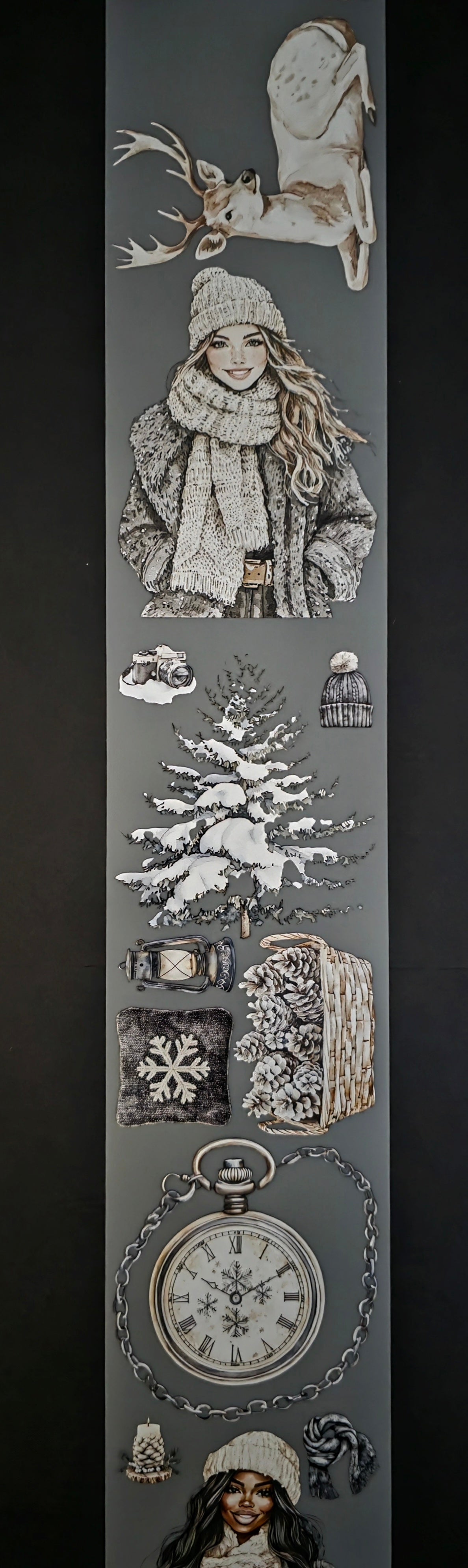 Grey Christmas 7cm