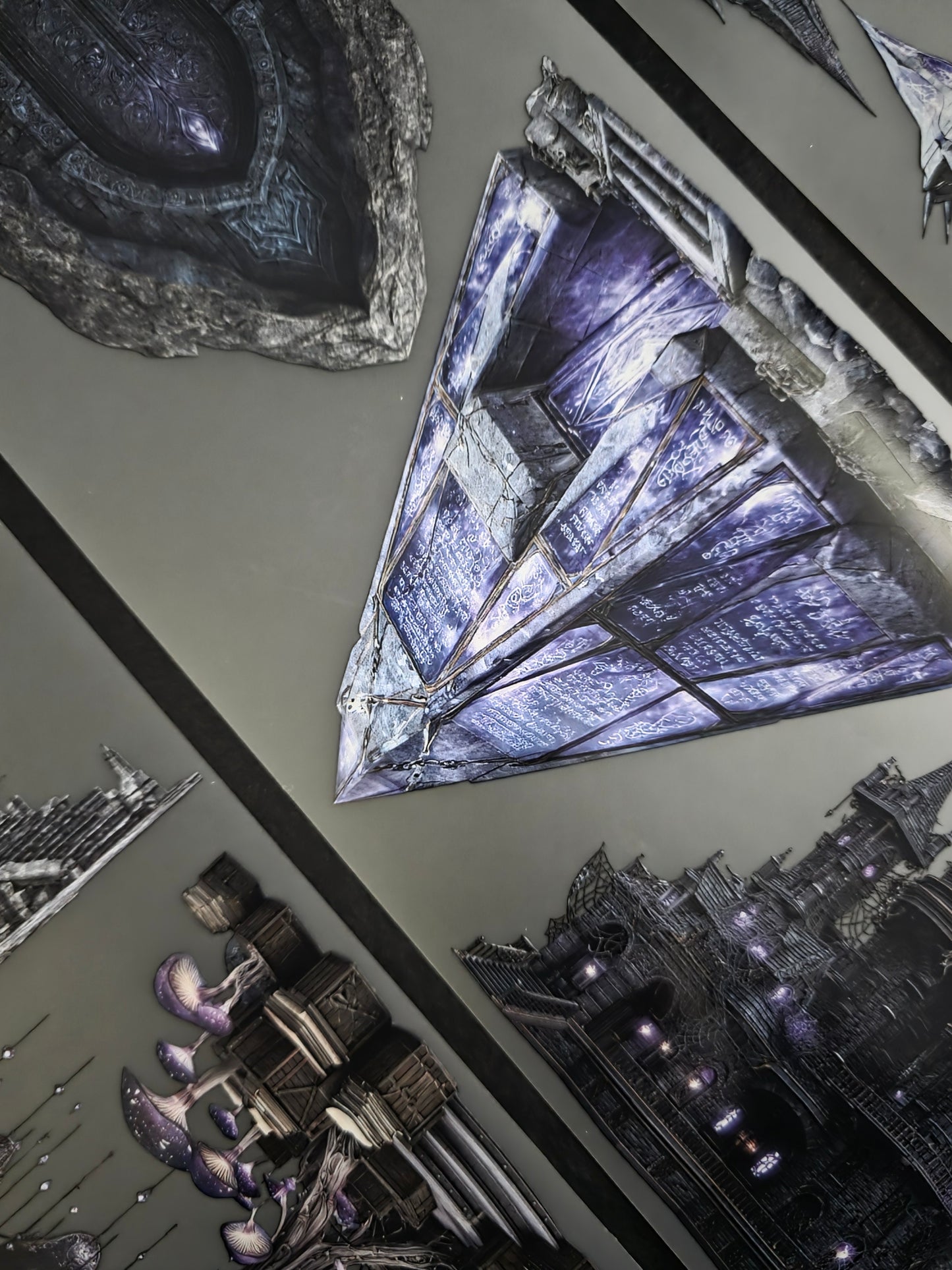 Giant Dark Elven Buildings 12cm