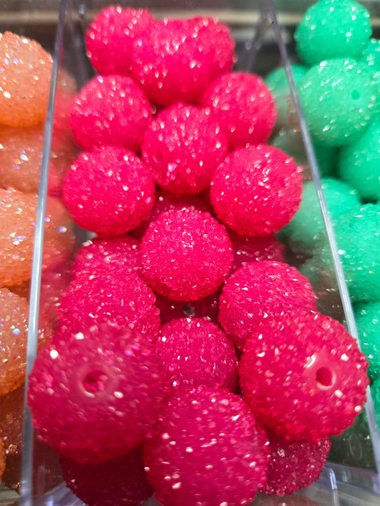 HOT PINK 20mm sugar beads