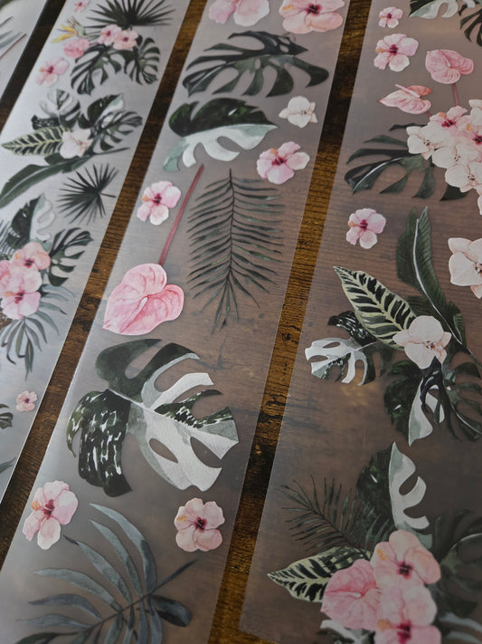 TROPICAL  FLORALS - 7CM X 150CM - APRIL LAUNCH