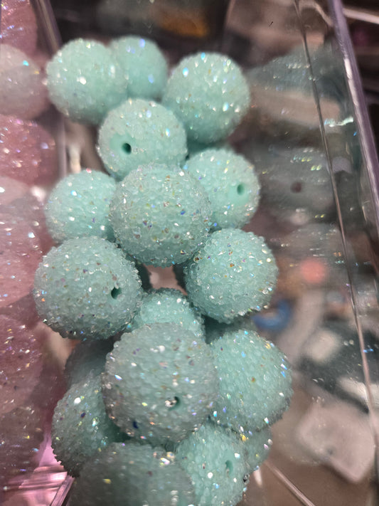 PASTEL TEAL 20MM SUGAR BEAD