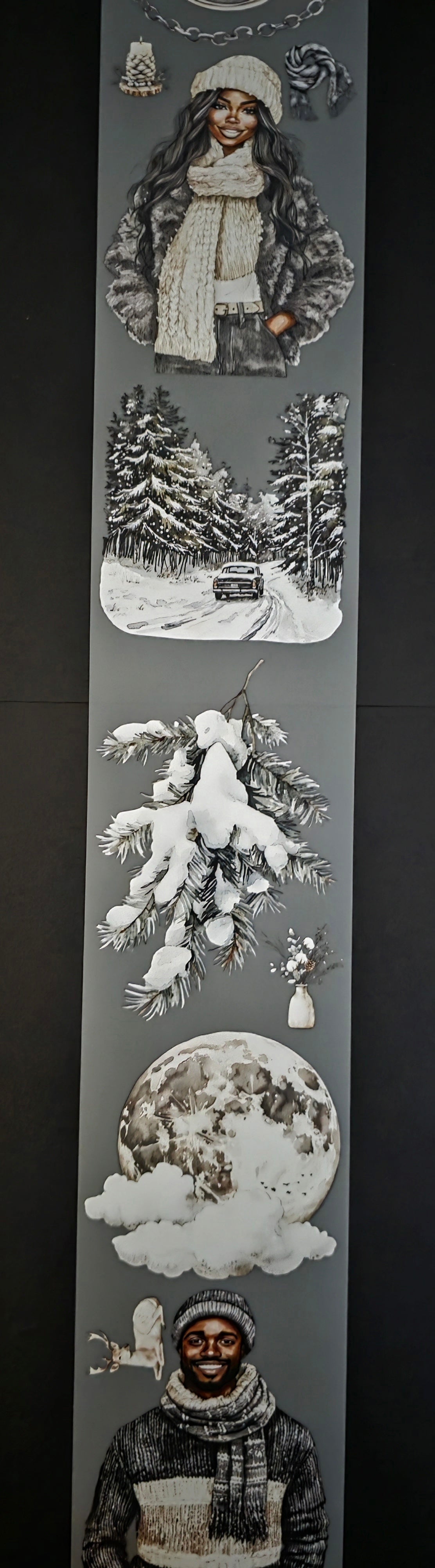 Grey Christmas 7cm