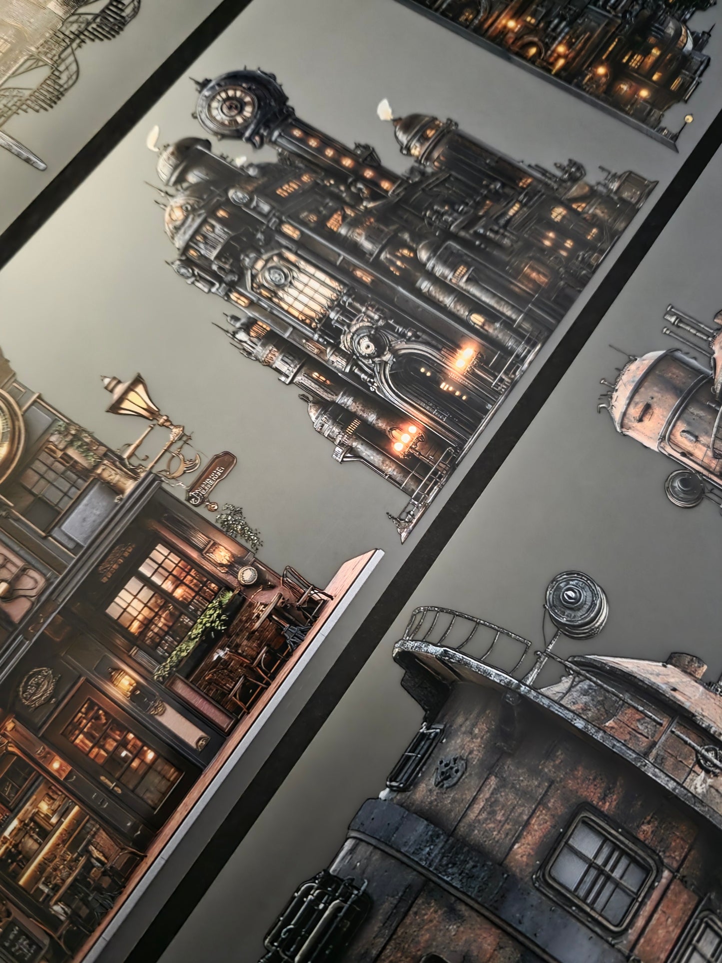 Giant Steampunk Buildings 12cm