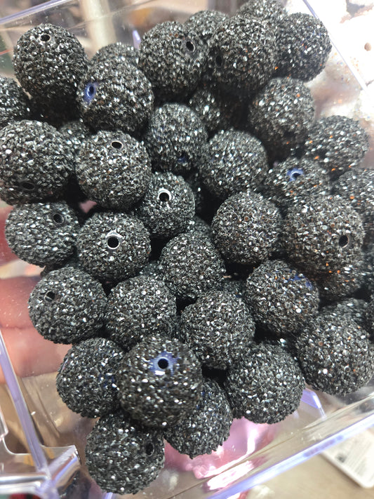BLACK 20mm sugar beads