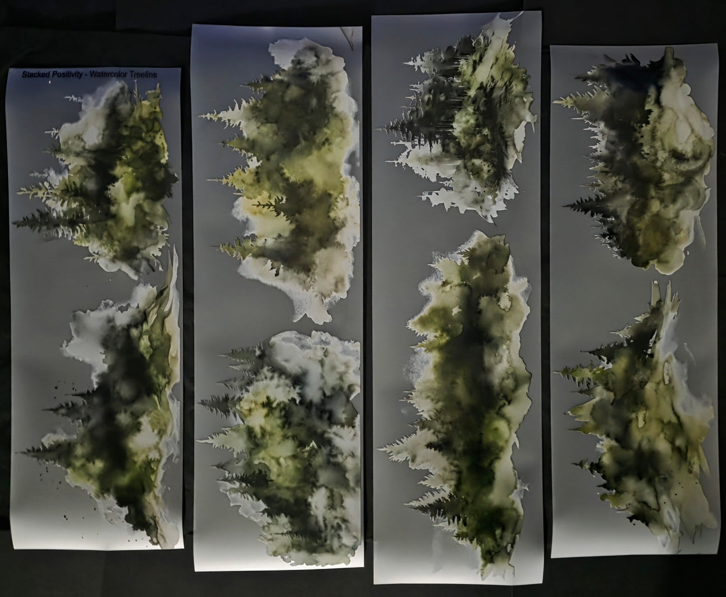 Giant Watercolor Tree Line