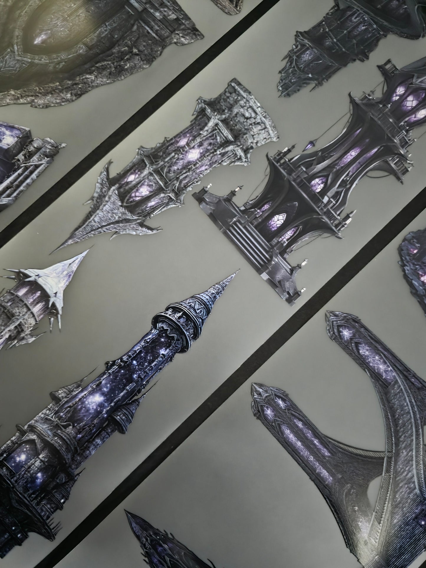 Giant Dark Elven Buildings 12cm