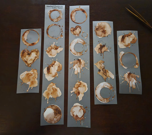 February launch - coffee stains - 7cm x 150cm
