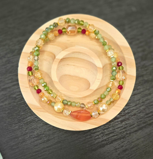 "Is it autumn" beaded bracelet set - one of its kind