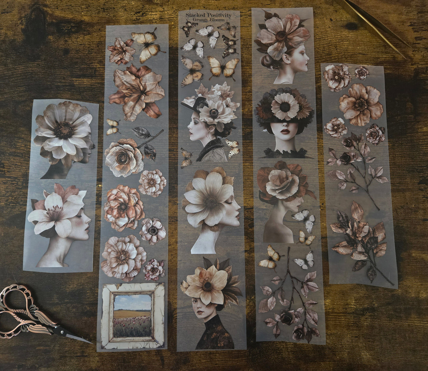 GRUNGY BLOOMS - 7CM X 150CM - APRIL LAUNCH