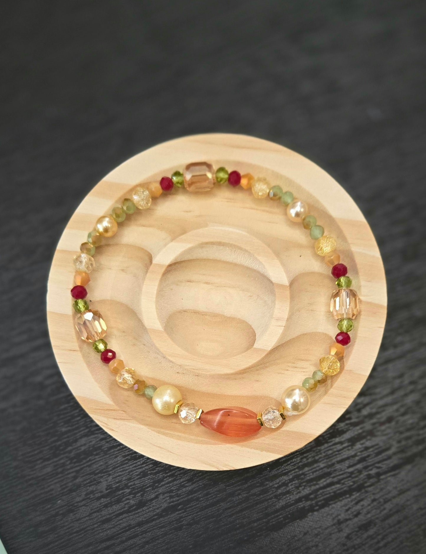 "Is it autumn" beaded bracelet set - one of its kind