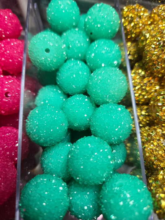 Teal 20mm sugar beads
